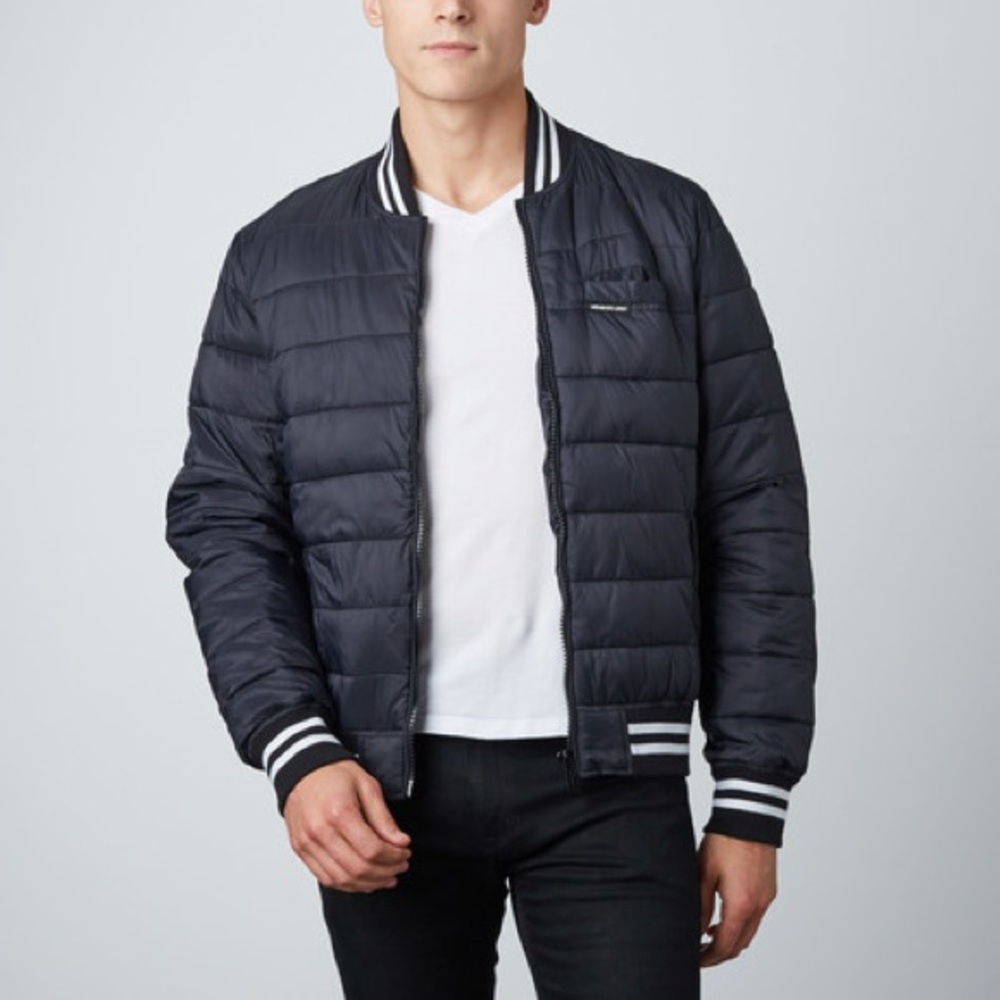 MEMBERS ONLY VARSITY PUFFER JACKET // Blue Sz.M